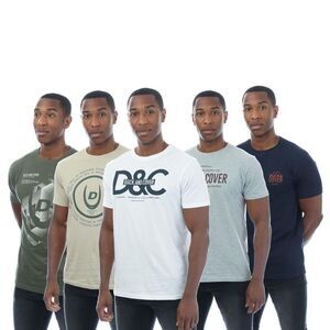 Duck and Cover Mens Cheymore T-Shirt (Pack of 5) / Multicolored